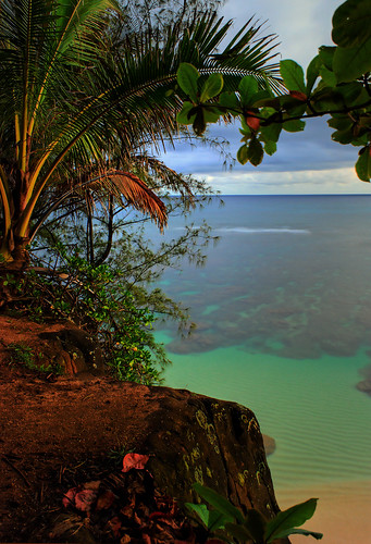 ocean beach sunrise hawaii morninglight kauai hdr princeville photomatix nikond80 nikon1855