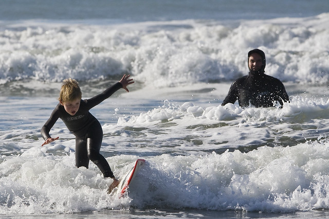 Father and son surf lesson in Morro Bay, CA 11 of 12