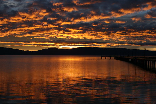 morning light sky mountains silhouette clouds sunrise pier tahoe laketahoe