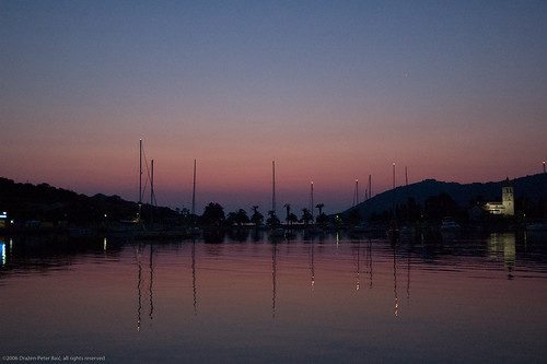 sea church sunrise twilight yacht croatia vis dalmatia