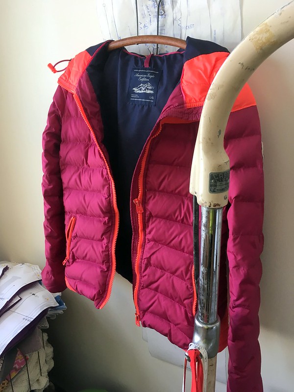 Refashion:  Down Jacket to Down Skirt