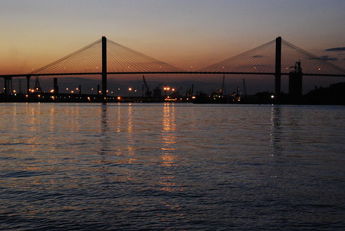 bridge sunset ga river savannah photo366