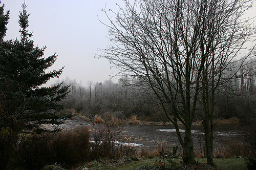 autumn fog finland river nivala