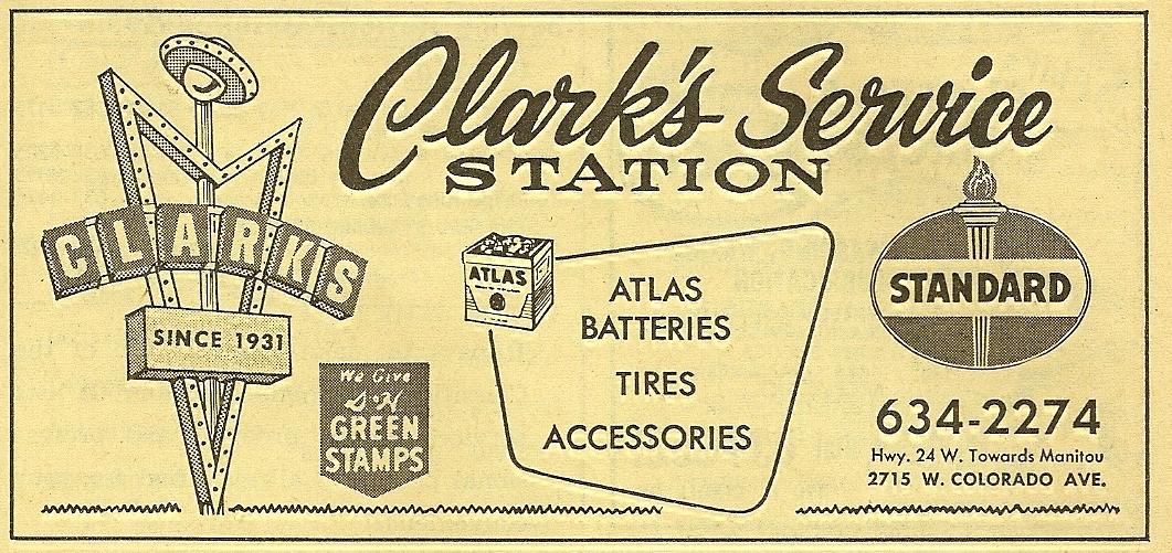 Clark's Service Station - 2715 West Colorado Avenue, Colorado Springs, Colorado U.S.A. - 1967
