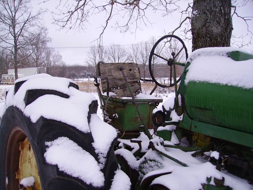 snow tractor nature john farm country arkansas deere