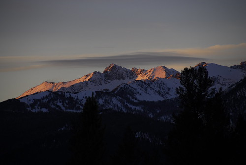 winter sunset mountains montana gallatin