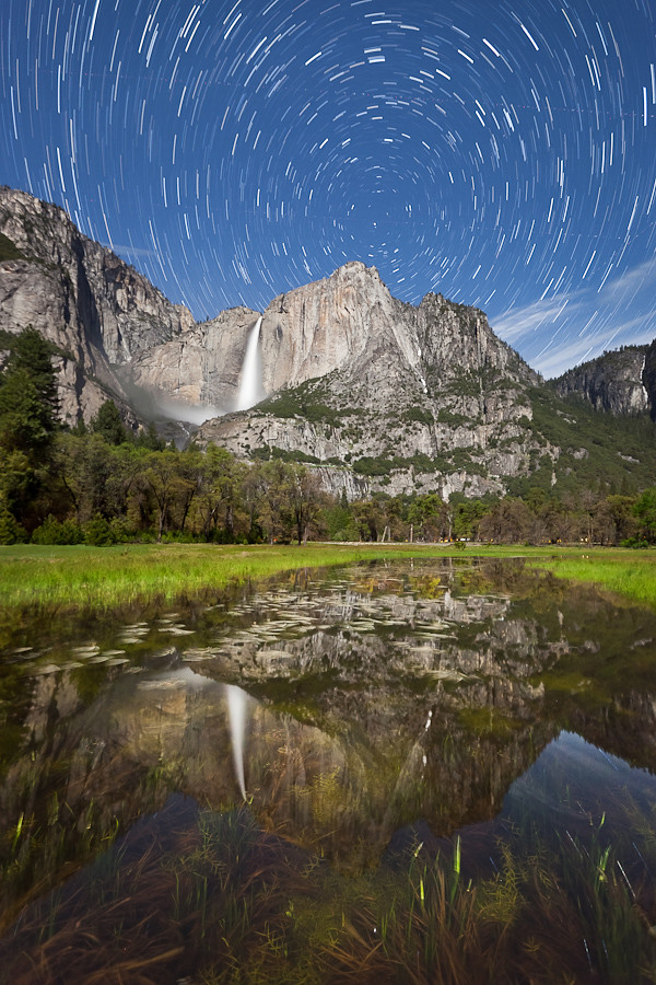 Star Trails Over Yosemite Falls