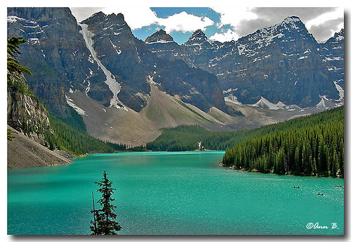 trees sky lake canada mountains nature water clouds landscape rockies scenery view canoes banff morainelake mywinners cans2s