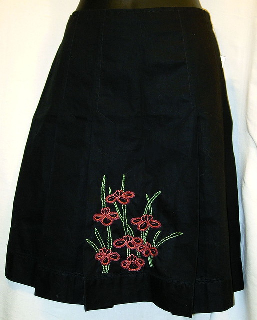 Black Eyelet Embroidered Skirt