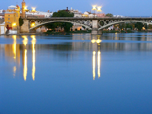 sunrise sevilla guadalquivir seville amanecer puentes triana sevilha