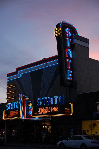 california ca old sunset sign vintage theater neon modesto signage statetheatre modestoca