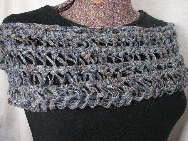 Medusa Loop Scarf hand knitting pattern PDF by RubySubmarine