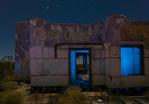 abandoned bar night ruins texas grill chata ortegas
