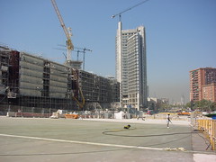 Edificio Forum, Hotel Princess and Torre Agbar under Construction