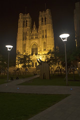 Catedral de Bruselas de noche