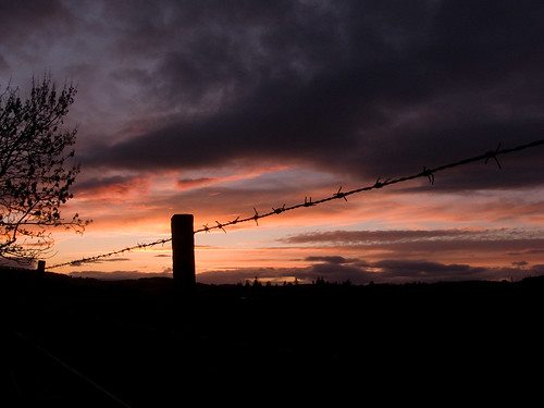 sunset sky fence scotland wire aberdeenshire barbed