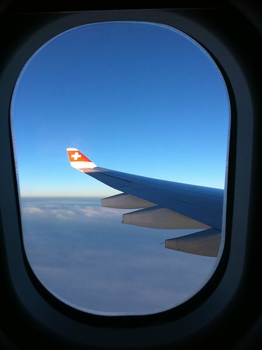 sky window clouds view swiss air flight wing jet airline moblogging portal wayan