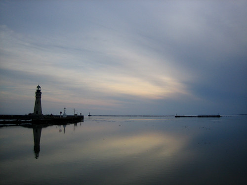 sunset lighthouse buffalo waterfront