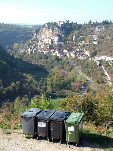 view valley recycling bins rocamadour unspoilt