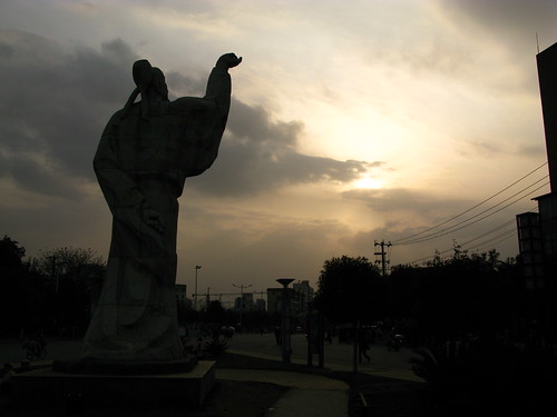 china sunset statue sichuan libai jiangyou