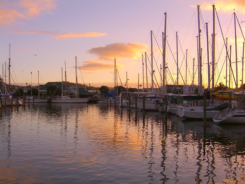 travel sunset newzealand boats harbour northland whangarei