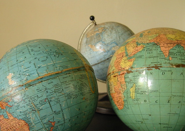 'Vintage Globes' by The Shopping Sherpa, released on Flickr under the Creative Commons Attribution-NoDerivs License (https://creativecommons.org/licenses/by-nd/2.0/), found via Wylio Vintage Globes from Flickr via Wylio