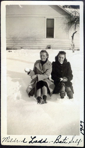 Two girls in the snow