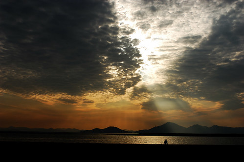 ocean light sunset sea sky beach water silhouette clouds fishing nikon korea busan southkorea dadaepo anawesomeshot naturewatcher afs287028d