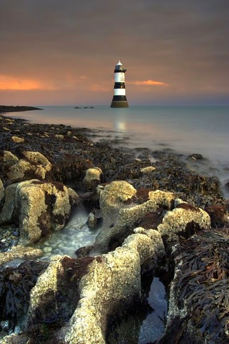 sea lighthouse sunrise dawn coast angelsey penmon