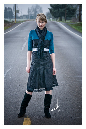 road blue winter black lines shirt scarf coburg nikki dress cement sb600 d300 sb800 pocketwizard