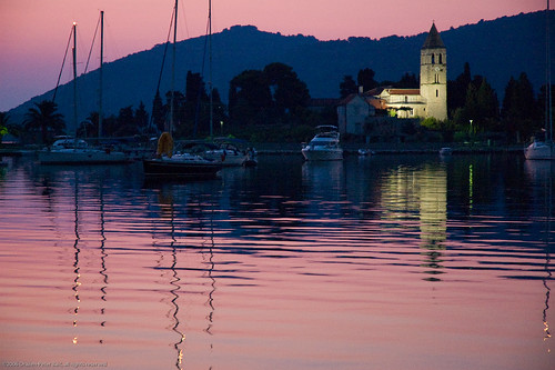 sea church sunrise boat twilight yacht croatia vis dalmatia