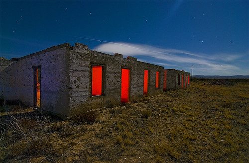 abandoned night ruins texas flat salt tourist courts