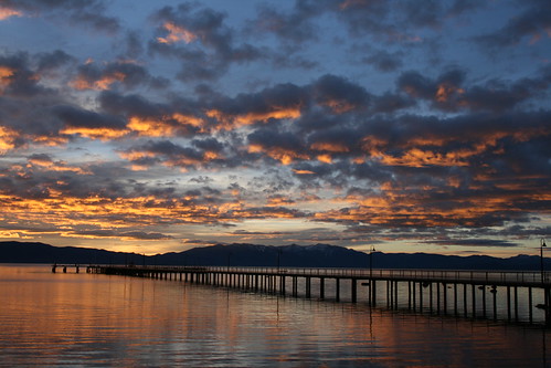 morning light sky mountains silhouette clouds sunrise pier tahoe laketahoe
