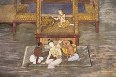 Mural from the Ramakien - Sita taking a bath