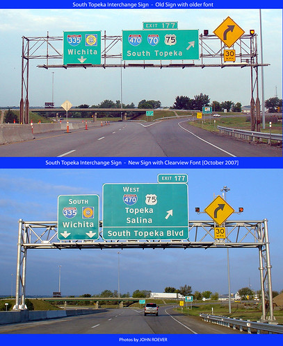 signs sign text freeway font kansas expressway topeka 1000views clearview kta us75 i335 shawneecounty i470 kansasturnpike interstate470 interstate335 facetype exit177 southtopeka clearviewsign