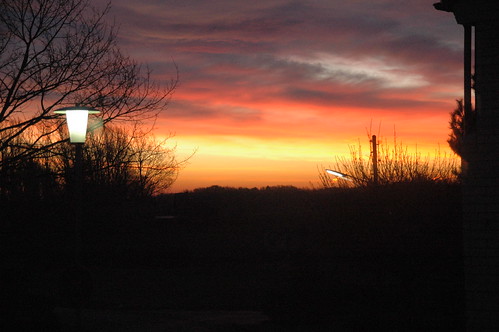morning winter red sky orange clouds sunrise germany deutschland sonnenaufgang ostwestfalen werther