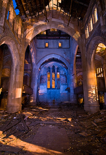 city abandoned church night ruins first indiana gary methodist