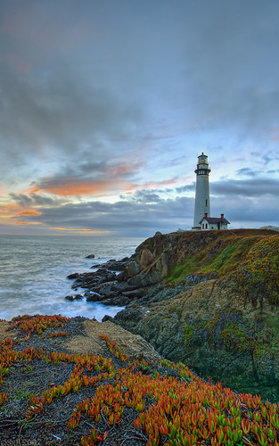 california sunset lighthouse historic highway1 hdr pigeonpoint pescaderobeach 1022m 400d diamondclassphotographer