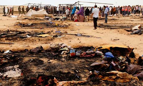 A refugee camp burned down in Tunisia that housed African migrant workers who have been forced to leave Libya due to the actions of counter-revolutionary rebels backed-up by the United States and NATO. Many refugees have been killed and injured. by Pan-African News Wire File Photos
