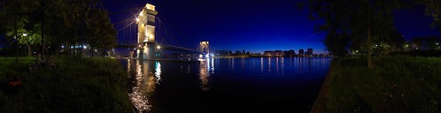 bridge sky panorama france reflection water seine night sunrise river bleu projection pont 360° mercator suspendu ivrysurseine pontsuspendu d48 94200 gadlmobile