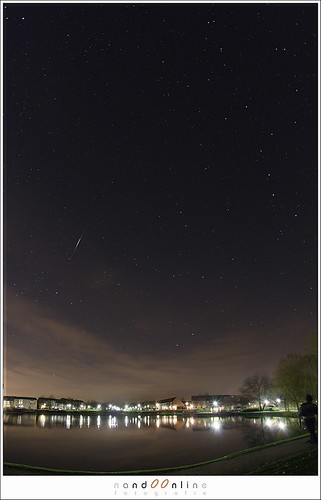 sky night stars landscape village satellite flare ursamajor northstar iridiumflare ursaminor brouwhuis nandoonline nandoharmsen