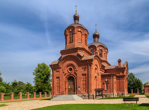 podlasie summer poland polska sky clouds orthodox church bialowieza