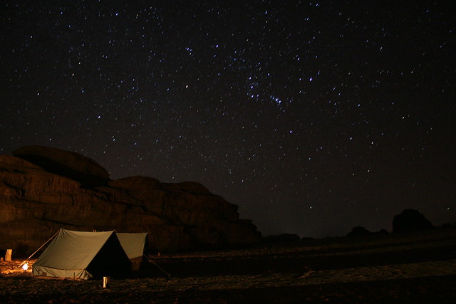 Starry night over Wadi Rum