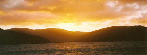 sunset sky sun clouds island australia whitsundays queensland
