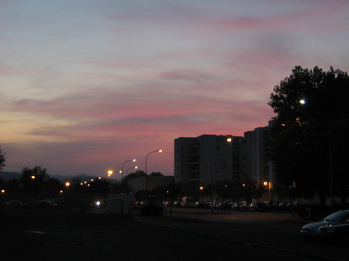 sunset france sedan lights dusk ardennes lampposts