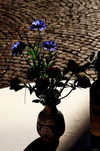tramonto alba fiori sole 2008 tavolino luce vaso bottiglia postpro riflessione finti giochidiluce fabiovolo jodyart jodysticca