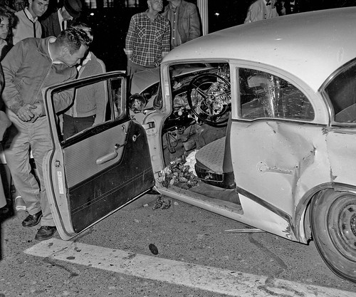 auto california 1955 car buick automobile accident fresno 1960s wreck 1964