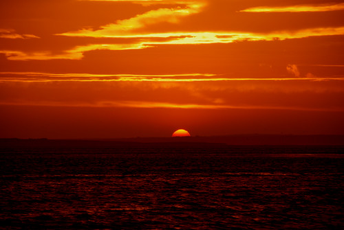 ocean travel sea sky orange water yellow clouds digital sunrise gold orkney nikon tingwall