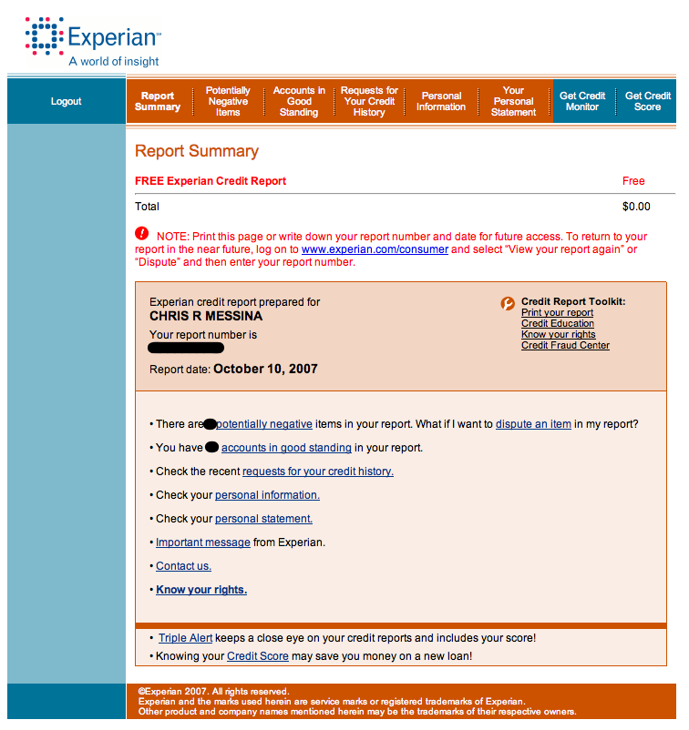Experian Credit Report | Flickr - Photo Sharing!