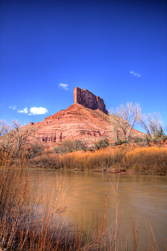 blue sky nature beauty river sandstone colorado day clear gateway hdr 3x photomatix tonemapped unaweepcanyon coloradolandscapes coloradoart sipbotbfs canon40d coloradolandscapeimages coloradolandscapeart